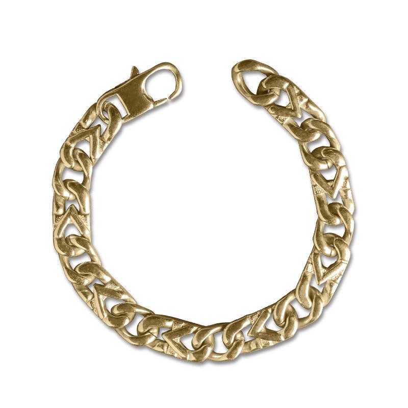 Montclair Golden Steel Bracelet crafted from gold-plated stainless steel, featuring a bold, masculine link design for stylish men's jewelry.