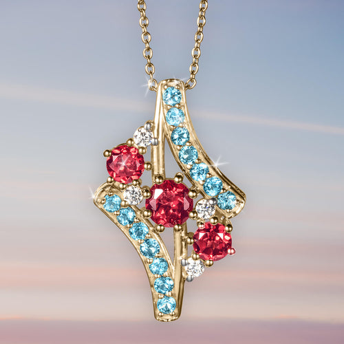 Daniel Steiger Fire & Ice Pendant On Blue Sky Background