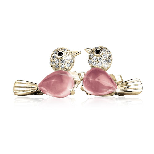 Daniel Steiger Watch The Bird Earrings Rose Quartz