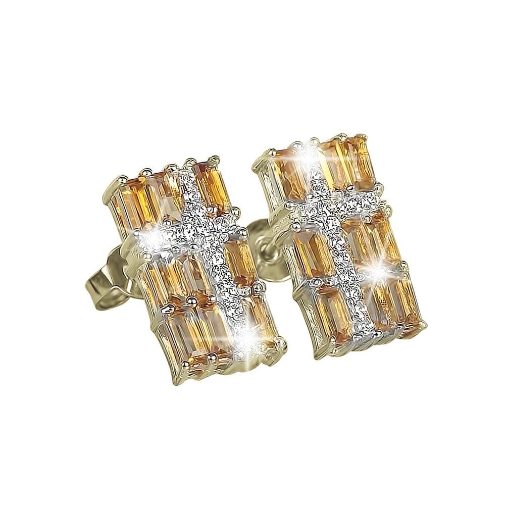 Daniel Steiger Citrine Star Cross Earrings