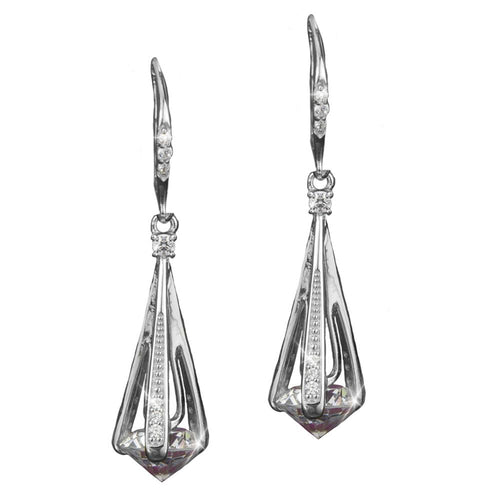 Daniel Steiger Cylinda Rhodium Earrings