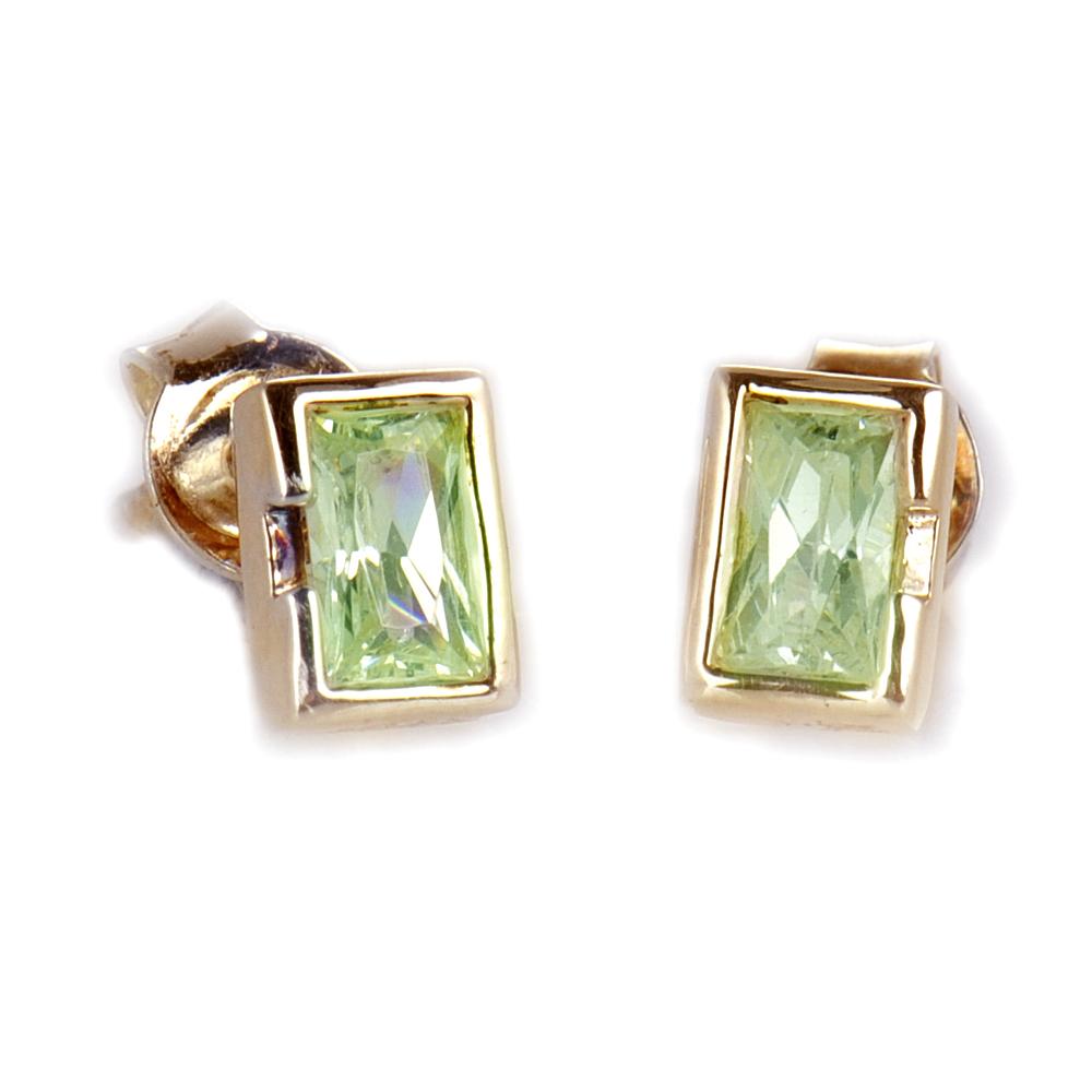 Daniel Steiger Peridot Baguette Earrings