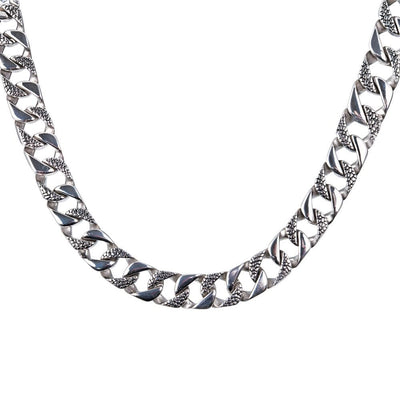 Anaconda Men's Textured Necklace crafted from polished stainless steel featuring bold, textured links designed for a striking masculine jewelry statement.