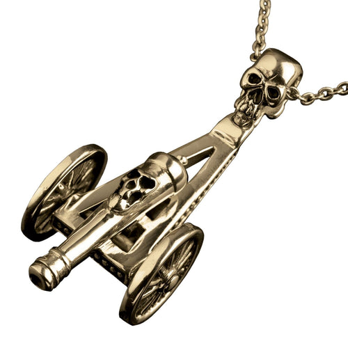 Daniel Steiger Skull Cannon Gold Pendant