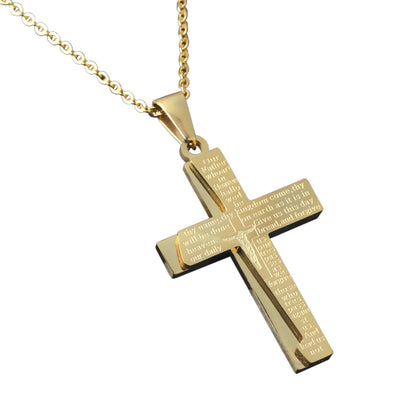 Daniel Steiger Lords Prayer Contemporary Gold Cross