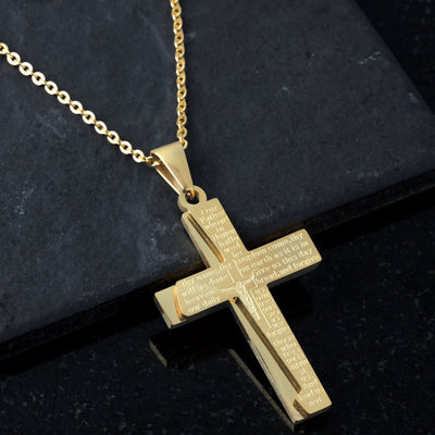 Daniel Steiger Lords Prayer Contemporary Gold Cross
