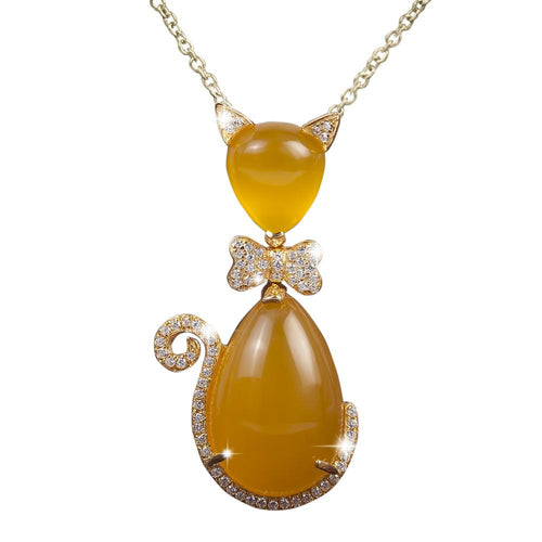 Daniel Steiger Bow Cat Tangerine Pendant