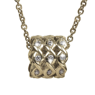 Ipanema Gold Pendant featuring an intricate gold-plated sterling silver design with embedded sparkling crystals, elegant jewelry for women.