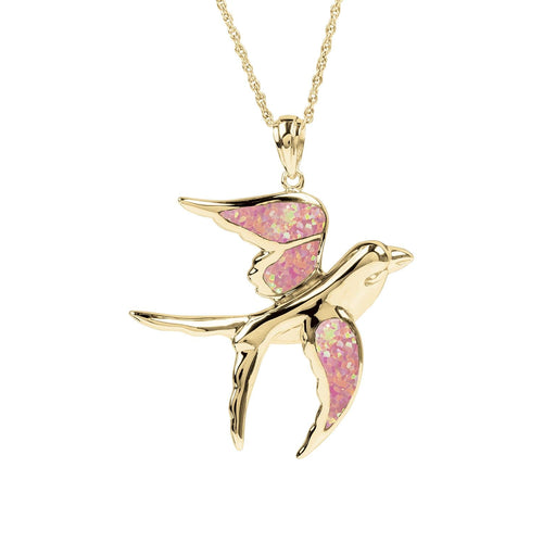 Daniel Steiger Flying Swallow Yellow Gold Pendant