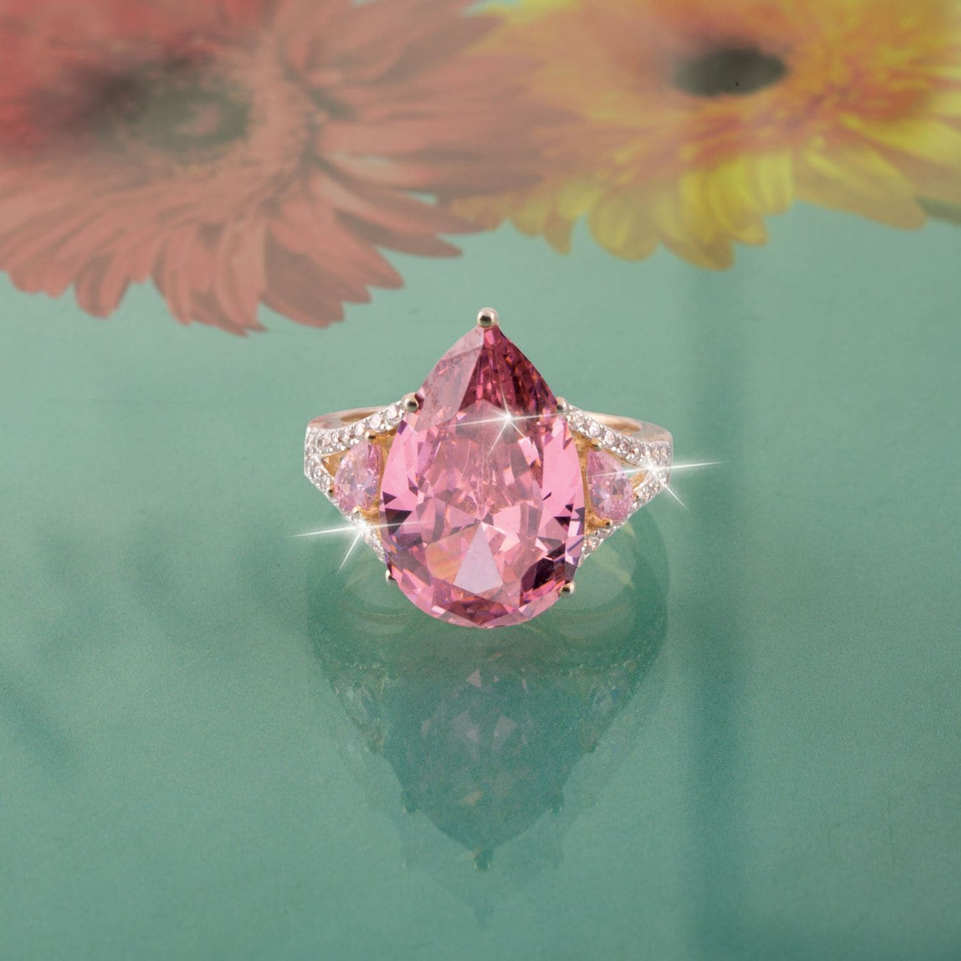 Daniel Steiger Pink Princess Pearshape Ring