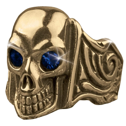 Daniel Steiger Ole Blue Eyes Gold Skull Ring