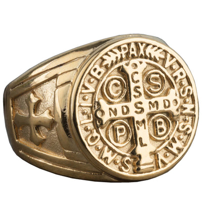 Daniel Steiger St Benedict Men's Gold Plated Ring