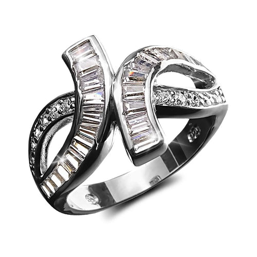 Daniel Steiger Baguette Twist Ring Rhodium