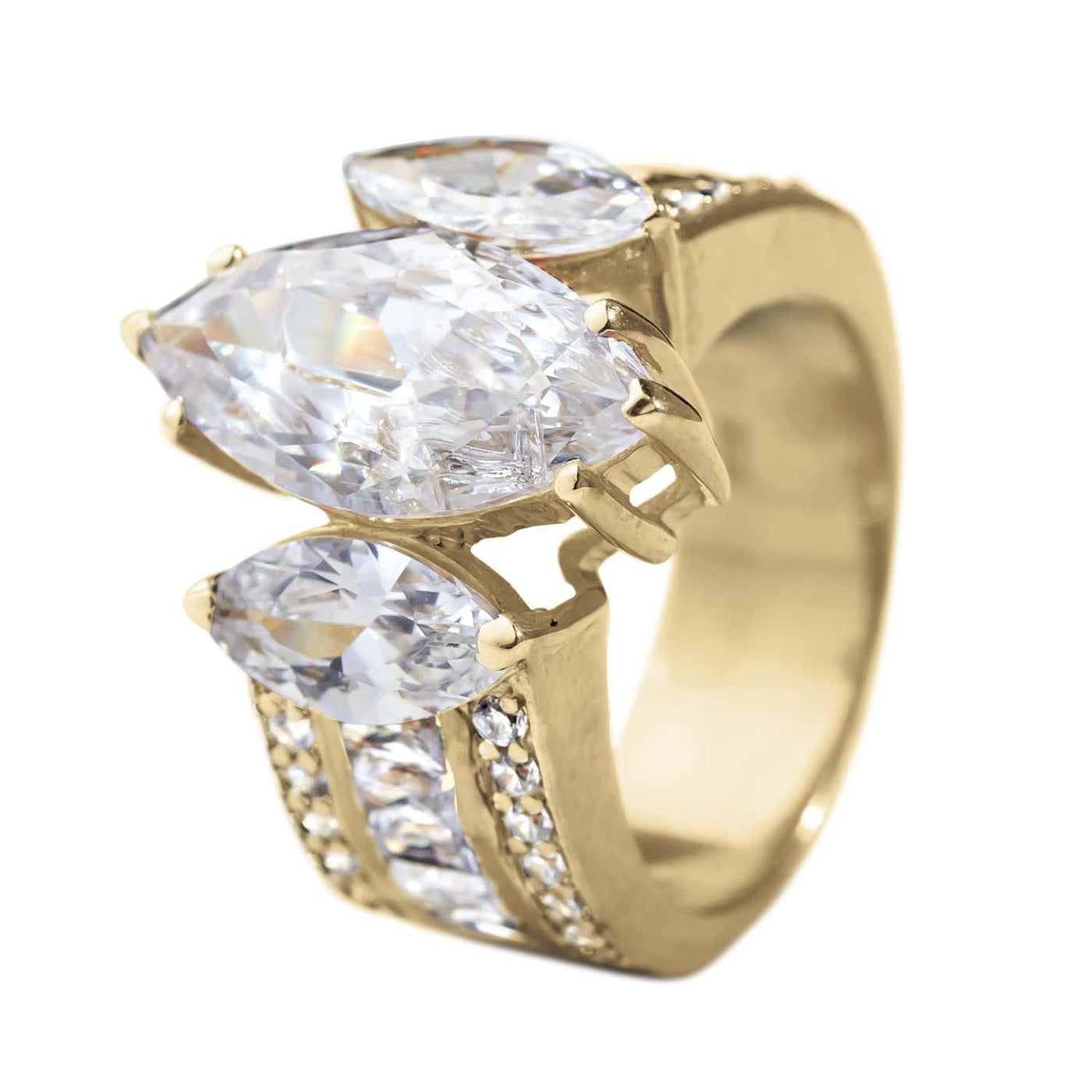 Daniel Steiger Marquise Trilogy Ring Gold