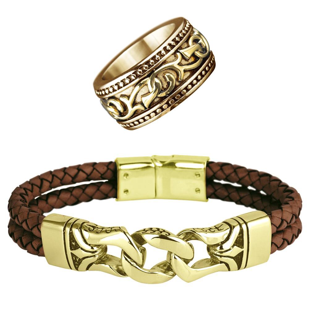 Daniel Steiger Horizon Brown Bracelet & Hudson Ring Set